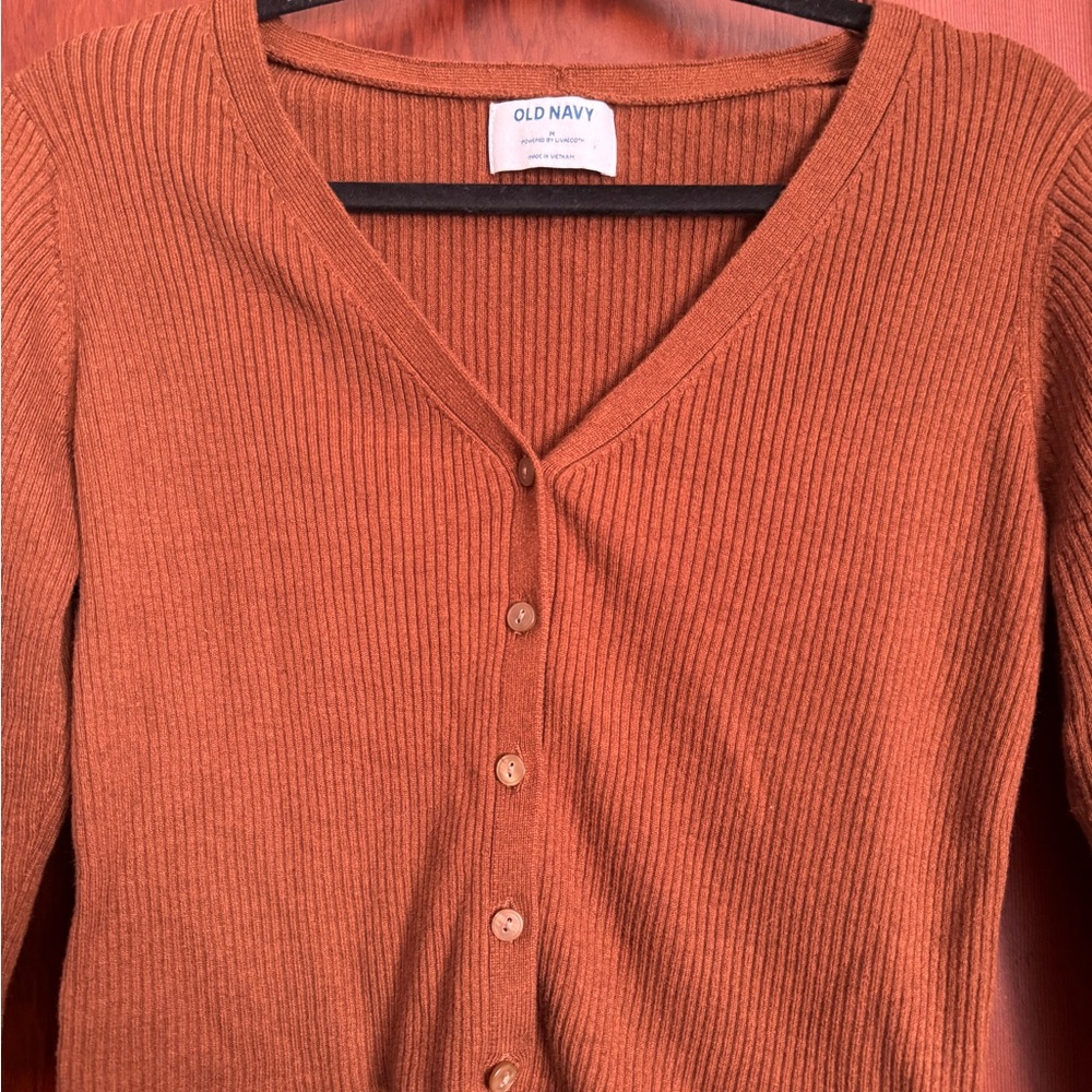 Old Navy Rust Button-Up Cardigan - Picture 3 of 3
